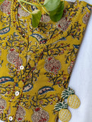 "Aayra" Collared Yellow Cotton Kurta