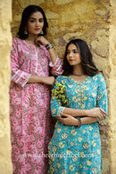 "Sarah" Sea Green Cotton Kurta