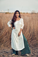 White hastkala kurta set