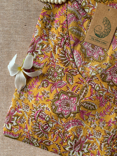 "Sunehri" Hand Block Printed Cotton kurta