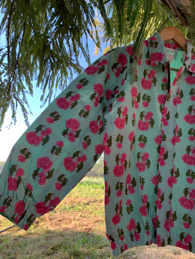 Pista Green Floral Boota Bomber Jacket