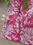 "Mehak" Pink Hand Block Printed Cotton kurta