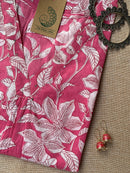 "Mehak" Pink Hand Block Printed Cotton kurta