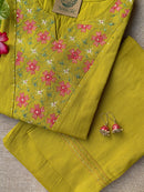 "Rakul" Hand Embroidered Cotton Kurta Set(2pc)