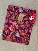 "Suman" Hand Block Printed Angrakha Cotton kurta - Big Size