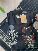 "Farida" Hand Block Printed Cotton Kurta Set(3pc) - Big Size