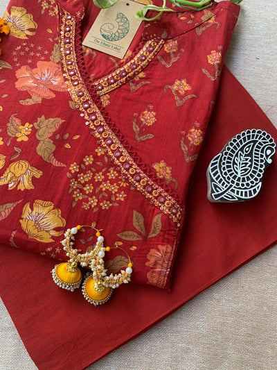 "Rajni" Cotton Kurta with Pants (2pc)-L