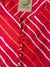 Red Lehriya Buttoned Cotton Kurta-L