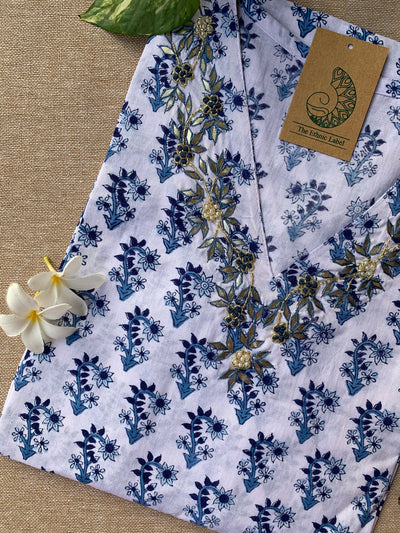 "Pari" Hand Work Embellished Cotton kurta