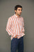 Orange Striped Cotton Shirt