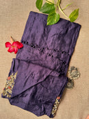 "Zardozi" Handcrafted Purple Silk Kurta