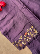 "Zardozi" Handcrafted Purple Silk Kurta