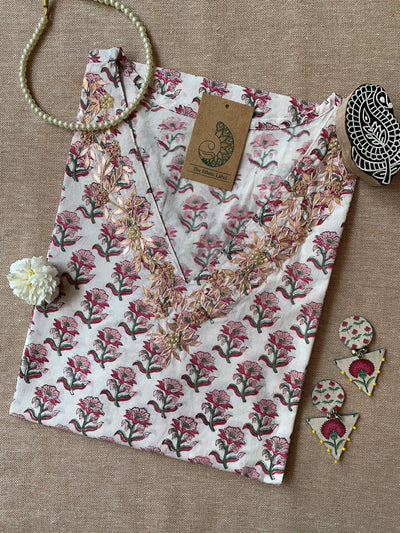 "Ujala" Hand Work Cotton kurta