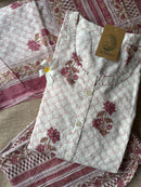 "Nazma" Cotton A line kurta set (3 pc)