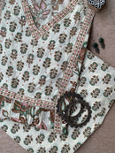 "Malini" Hand Block Printed Cotton Kurta Set(3pc)