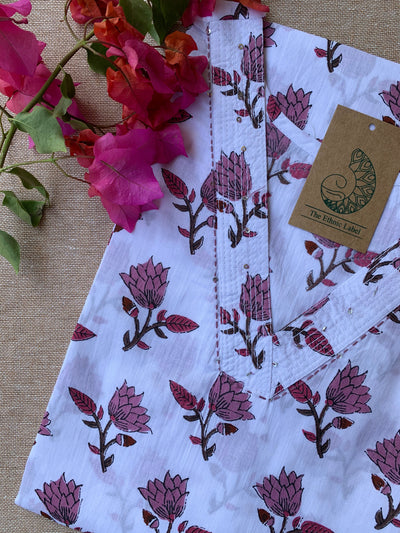 "Adhuna" Hand Block Printed Cotton kurta