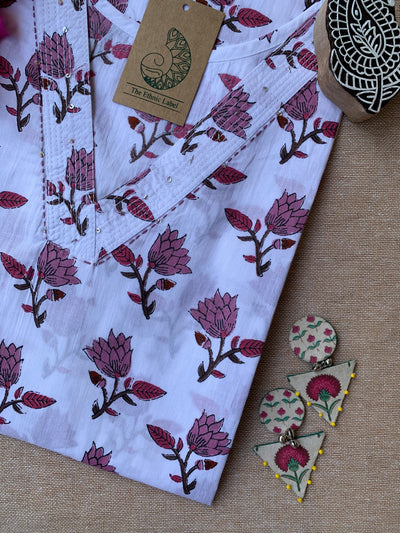 "Adhuna" Hand Block Printed Cotton kurta