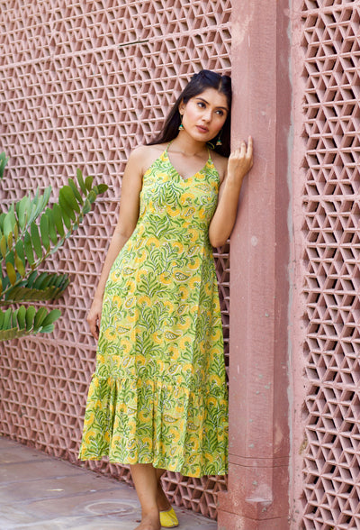 Green Paisley 'Grace' Pure Cotton Dress