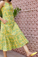 Green Paisley 'Grace' Pure Cotton Dress