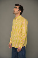 "Forest" Green Striped Cotton Shirt