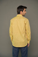 "Forest" Green Striped Cotton Shirt