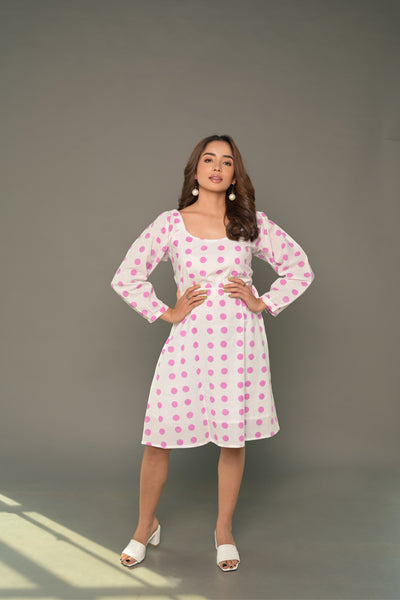 Pink Polka "Soulmate" Cotton Dress & Shirt Combo