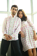 Pink Polka "Soulmate" Cotton Dress & Shirt Combo