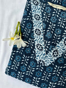 "Maahi" Indigo Hand Block Printed cotton kurta