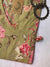 Green Pink Carnation Flora Angrakha Cotton Kurta - XXL