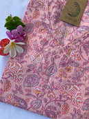 Hand Block Printed "Dahlia" Angrakha Cotton Kurta - 3XL