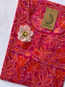 "Cherry Blossom" Pink Jaal Cotton Kurta - 5XL