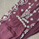 "Farzana" Mauve Hand Embroidered Kurta Set(2pc)