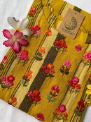 Mustard embroidered cotton kurta