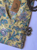 Summer Fresh Hand Block Printed Angrakha Cotton Kurta