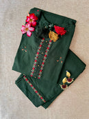 "Utsaah" Hand Embrpidered Cotton Kurta Set(2pc)