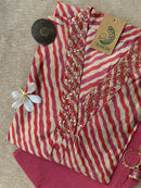 "Sandhya" Hand Embroidered Muslin Kurta Set(2pc)