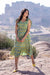 Green Tiered ‘Resonant’ Anar Printed Cotton Dress