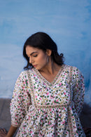 White Mughal ‘Marvel’ Hand Block Printed Cotton Dress