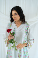 "Rubaroo" Hand Block Printed White Suit Set