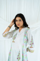 "Rubaroo" Hand Block Printed White Suit Set