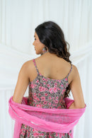 Pink & Olive 'Glamourous' Cotton Kurta Set