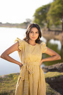 Green Striped Cotton Dress