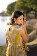 Green Striped Cotton Dress