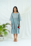 Blue Boota Tiered Cotton Dress