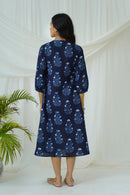 Hand Block Printed Indigo Cotton dress