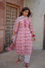 Pink "Pakeezah" Floral Suit Set with Kota Doriya Dupatta - Set of 3