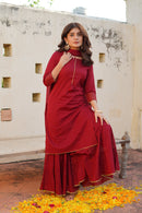 Rosewood Sheen Sharara Set