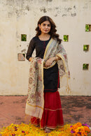 Black Sitara Chanderi Sharara Set