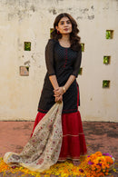 Black Sitara Chanderi Sharara Set