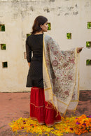 Black Sitara Chanderi Sharara Set